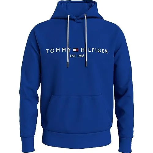 Tommy Hilfiger felpa hoodie uomo L blu Deep Indigo logo