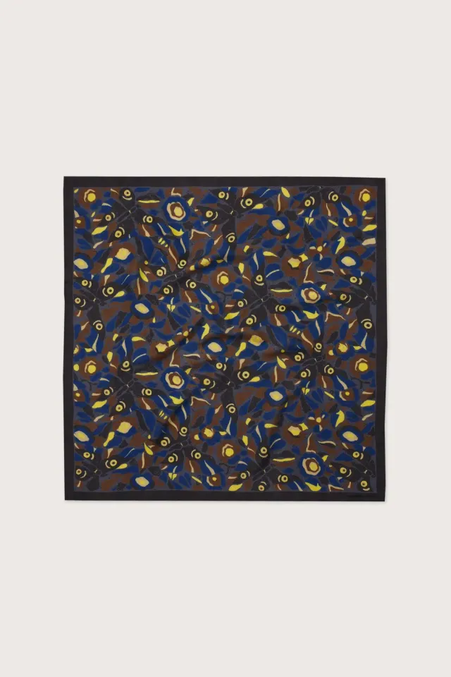 Massimo Alba Bandana bandana blu farfalle cashmere