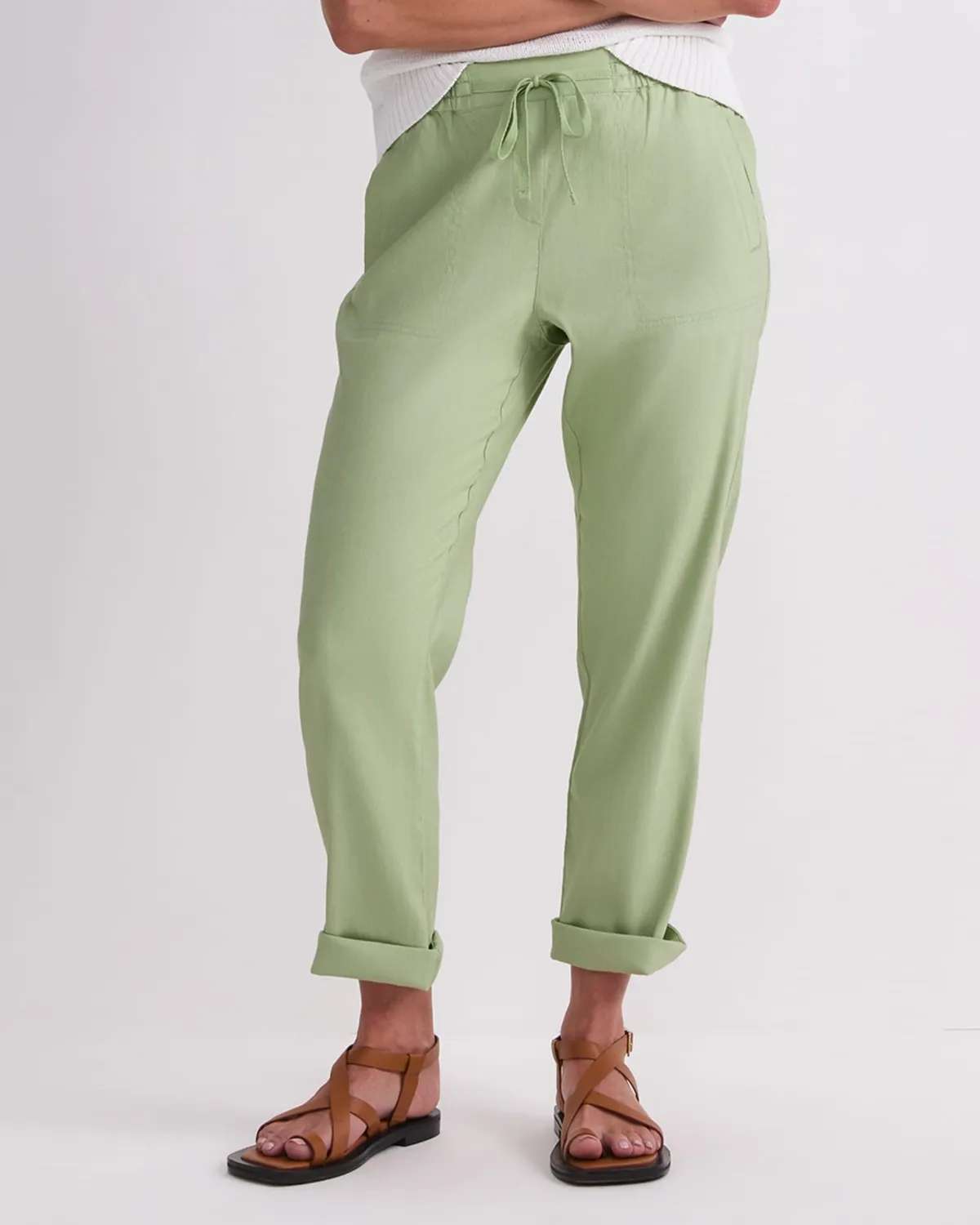 Sportscraft Rosa pantalone lino stretch coulisse beige