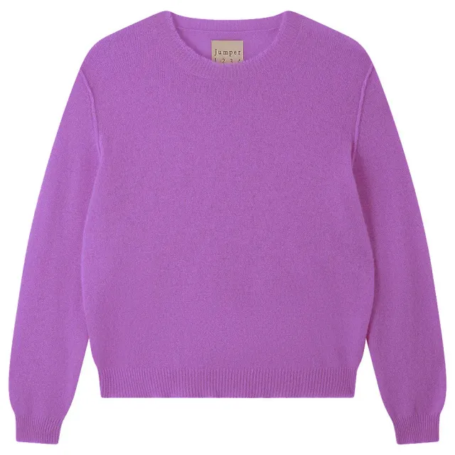 Jumper 1234 Distressed Crew maglia viola cashmere
