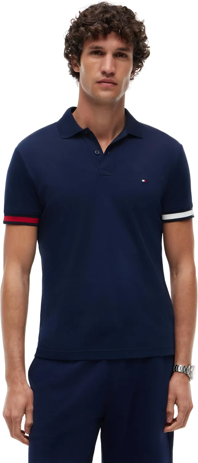 Tommy Hilfiger MW0MW42743 polo slim uomo cotone navy