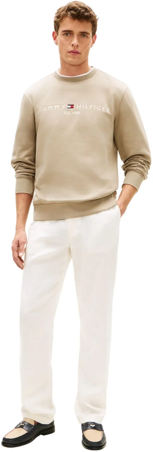Tommy Hilfiger Tommy Logo felpa beige Keystone XL girocollo