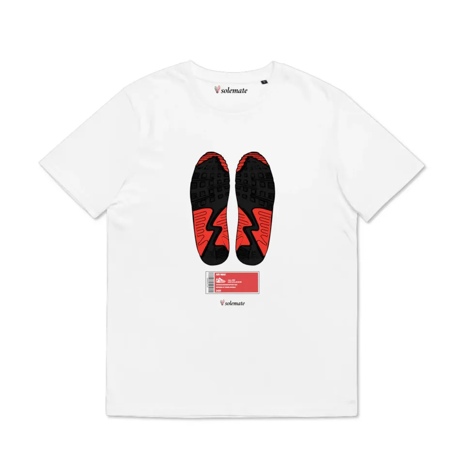Solemate Footprints AM90 t-shirt bianca cotone ring-spun