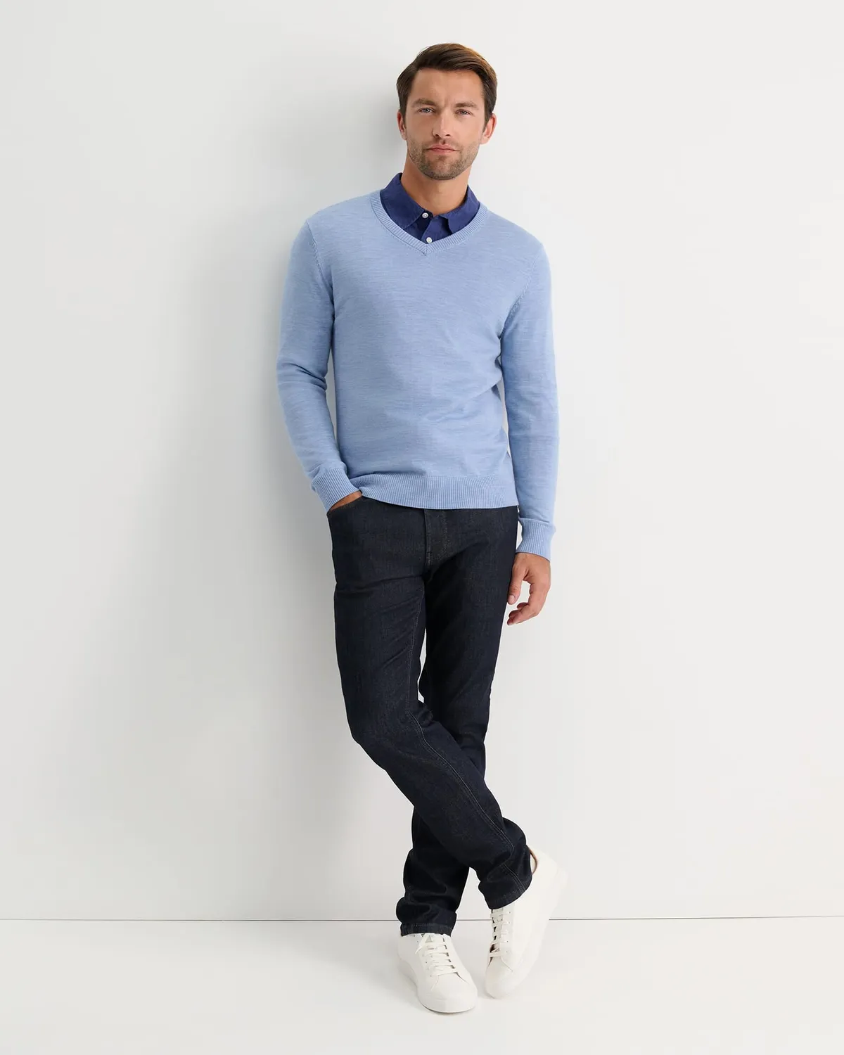 Sportscraft Merino V-Neck maglione scollo V lana merinos