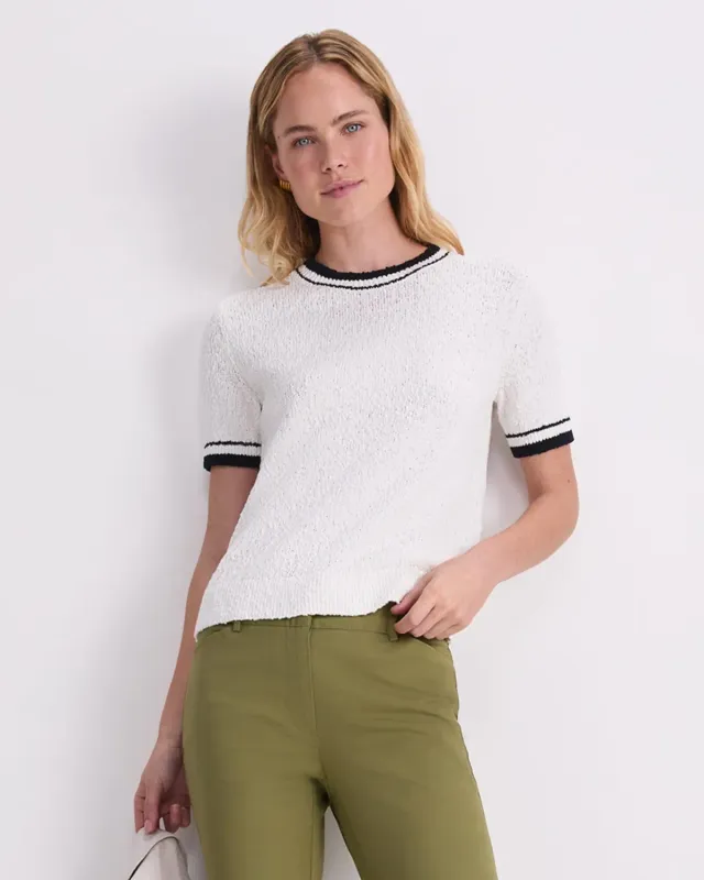 Sportscraft Cotton Crew Neck Knit maglione cotone donna