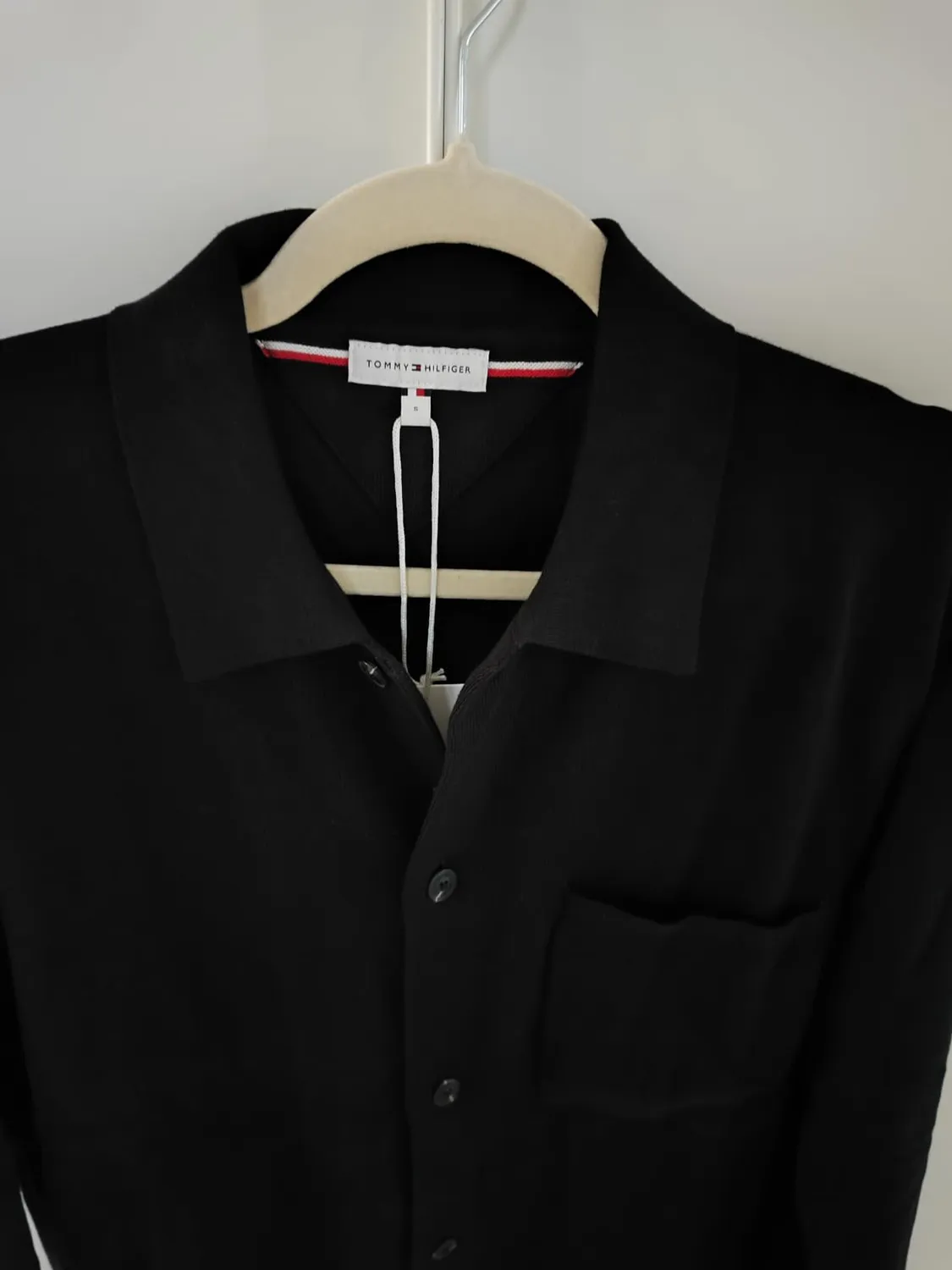 Tommy Hilfiger Essential Cotton Camicia Uomo Nero Cotone Maniche