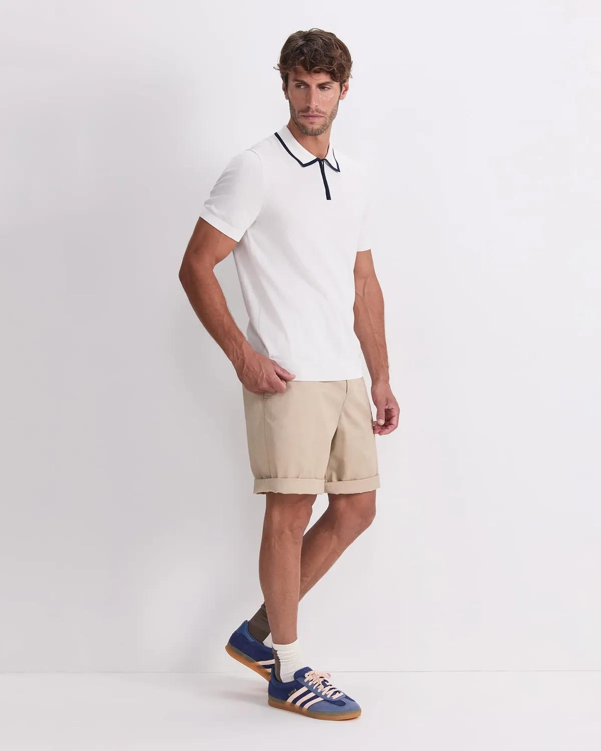 Sportscraft Brookes polo maglia zip cotone seta