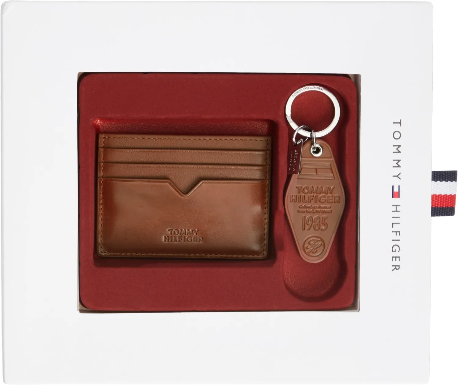 Tommy Hilfiger AM0AM14804 portachiavi pelle cognac